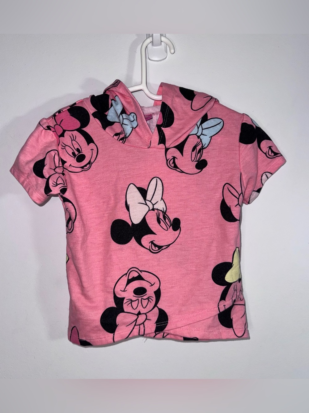 Disney Junior Minnie Mouse Pink Hoodie Top 2T All Over Print